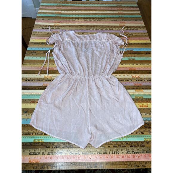 ENTRO M Blush Pink CAYMAN Island ROMPER Shorts One piece Pockets Festival Beach - Picture 9 of 10
